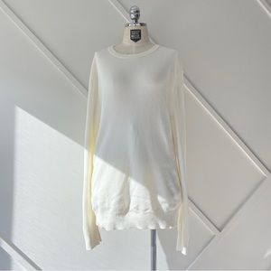 Theory Ribbed Crew Neck Cotton Sweater - L